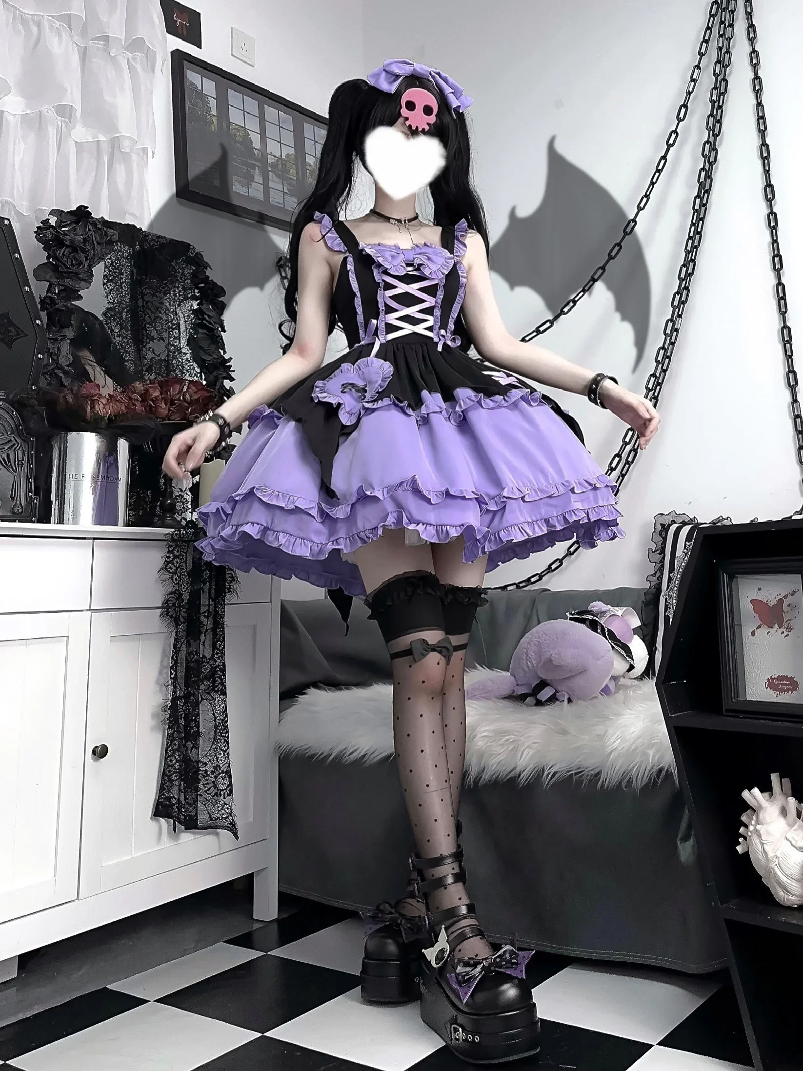 

Purple and Black Halloween Witch Lolita JSK Suspender Dress 2026 new Summer Dress Women Original Design Lolita Dress