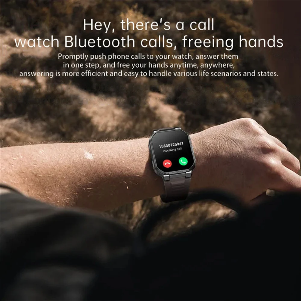 Wytrzymałe zegarki wojskowe Smart Watch Men Ftiness Ip68 wodoodporne 1.83 ''AI Voice Bluetooth Smartwatch z funkcją dzwonienia 2023 dla Android IOS