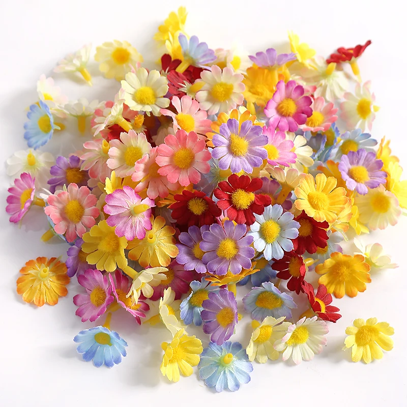 30/40Pcs Mix Artificial Daisy Flowers Silk Fake Flowers for Home Room Decor DIY Craft Gifts Accessories Bride Wedding Decoration