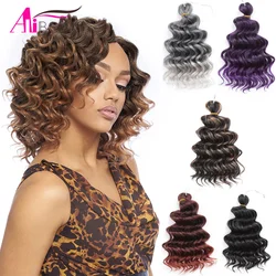 Ocean Wave Crochet Hair Deep Wave Braiding Hair Synthetic Loose Wavy Hairstyle For Elegant Women Pre Looped Curly Braiding