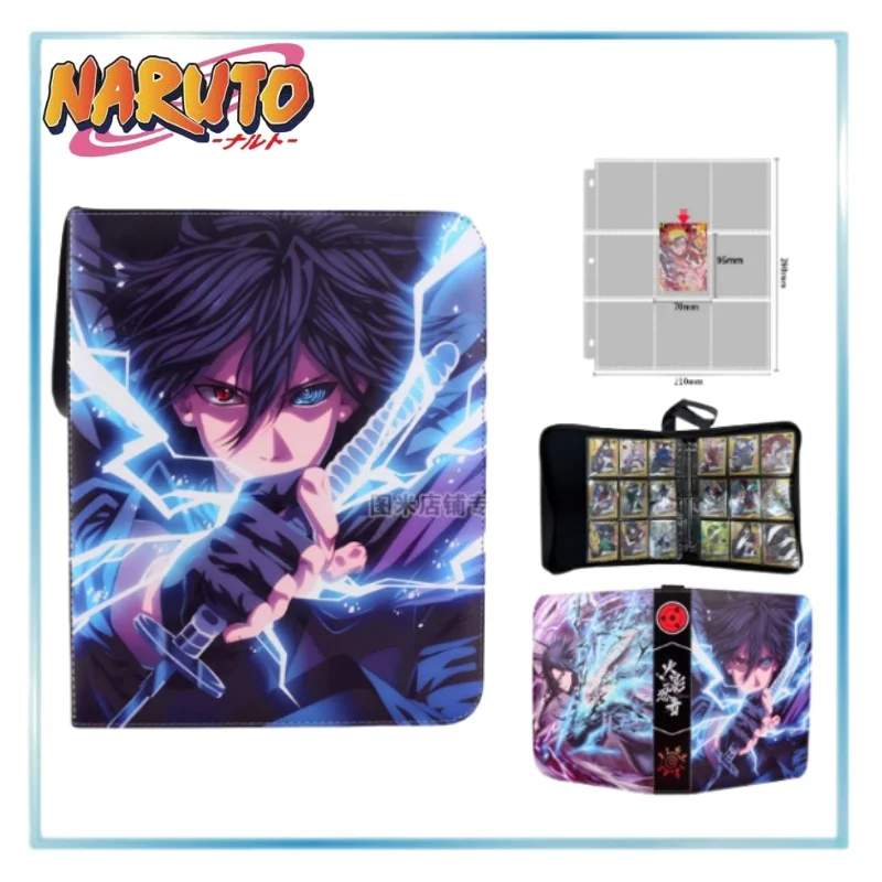 

Утолщенная книга-карточка Наруто с девятью сетками, периферийная молния, роскошная книга для хранения Саске, полностью закрытая, водонепроницаемая, большой вместительности