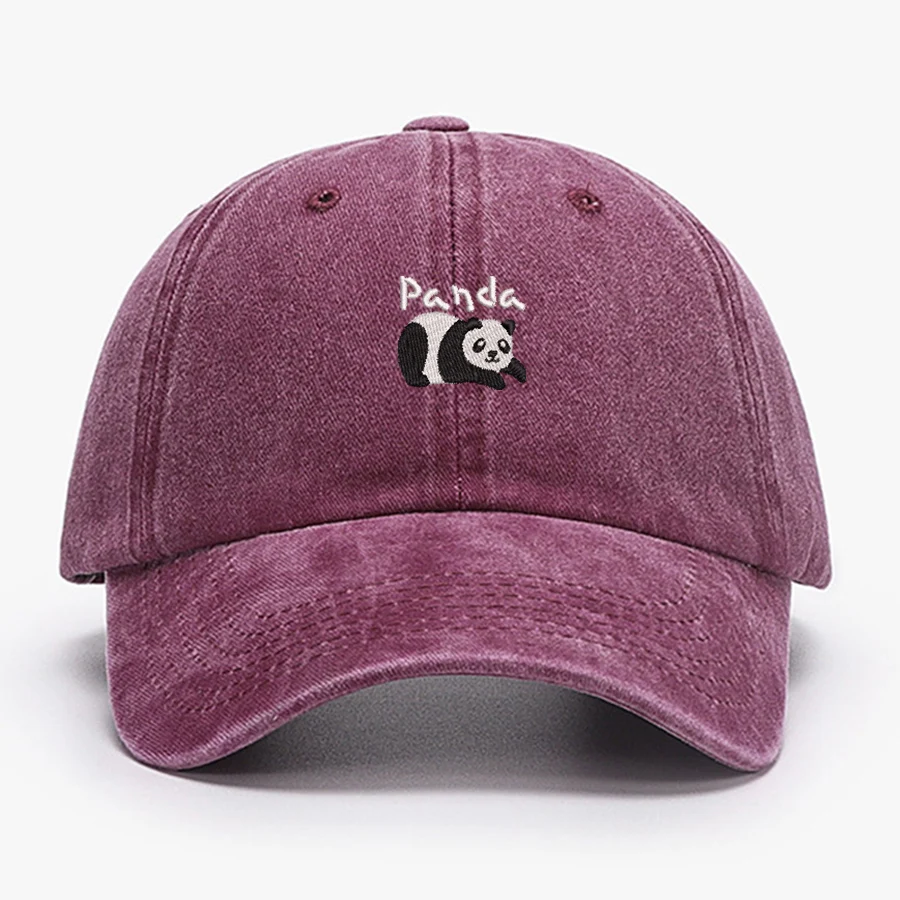 Mini Panda Embroidery vintage cotton Baseball caps Men Women Washed Hat Sports Fishing Dad Summer Autumn Peaked cap