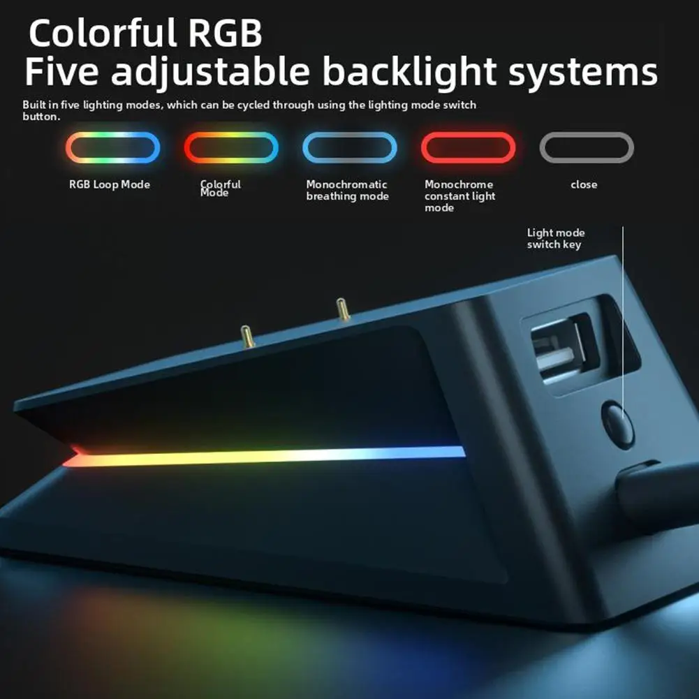 For RAPOO/Rapoo P5 Magnetic Contact Charging Base RGB Fantasy Backlight Base Non-slip Wireless Gaming Mouse Charging Base