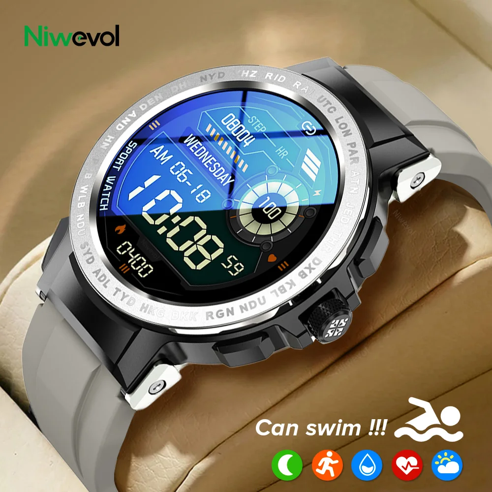 Niwevol IP68กันน้ำสมาร์ทนาฬิกาผู้ชาย2022ใหม่ที่กำหนดเอง Dial กีฬา Heart Rate นาฬิกาฟิตเนสสำหรับ Android IOS Smartwatch