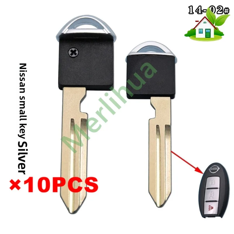 FOR Nissan Car Spare Insert Mechanical Key Blank For Smart Card Replacement Key With Silver And Black Handle In Stock