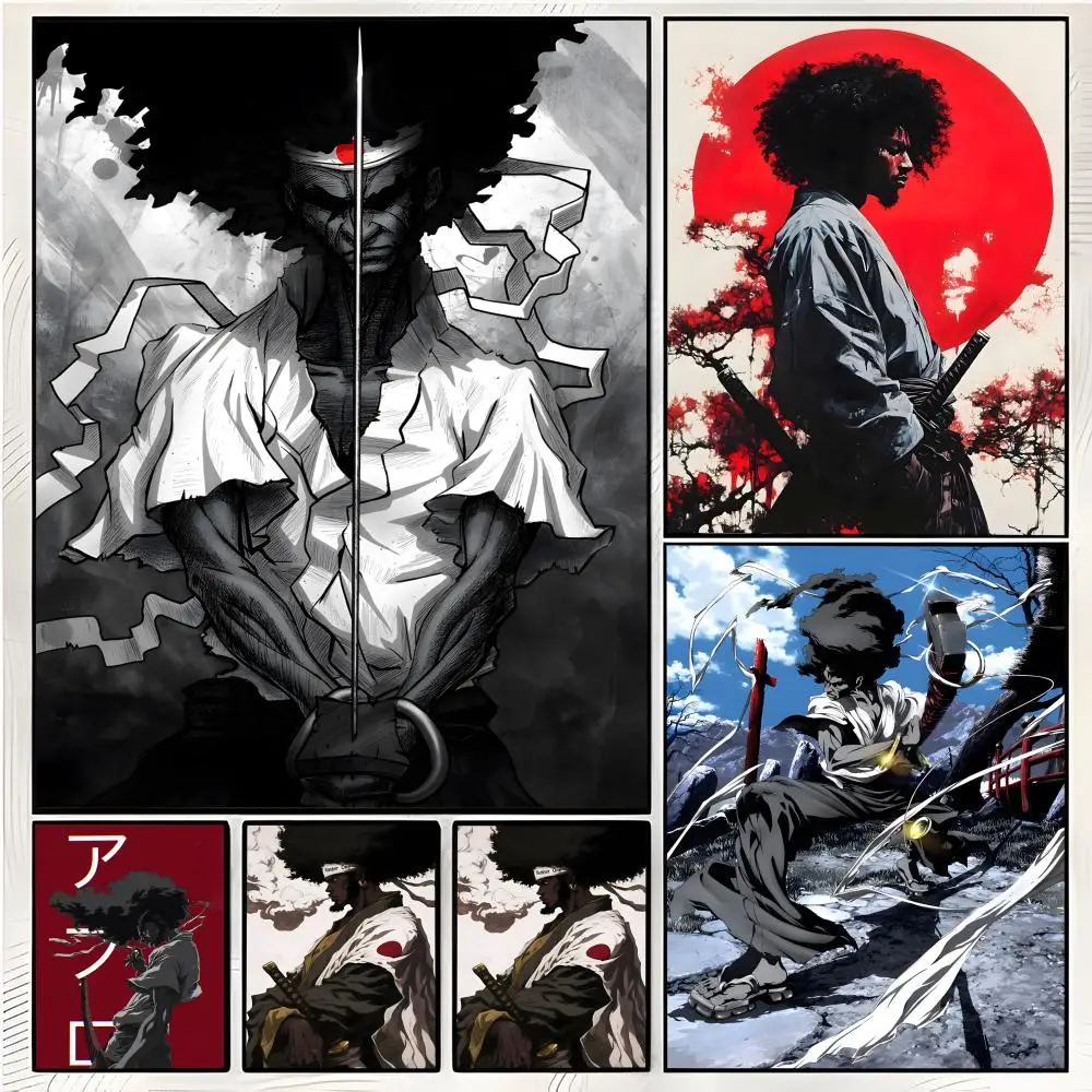 vintage anime poster A-Afro Samurai Poster Superior Home Space Pub Indoor Decorative Art & Home Decor