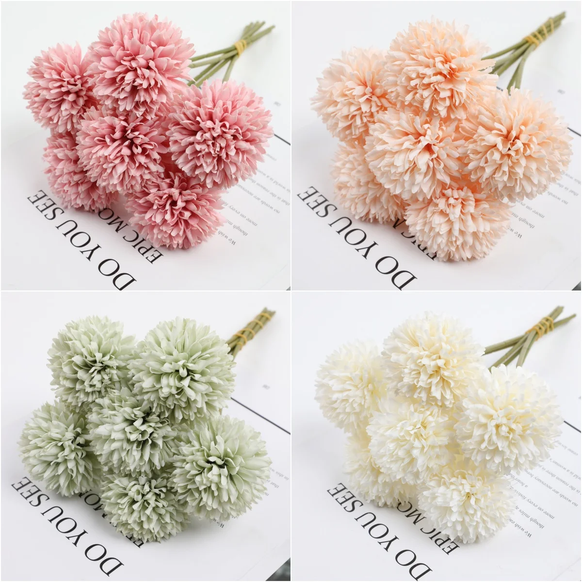 1/5 Uds. Hortensia Artificial bola falsa ramo de flores de crisantemo flor Artificial bola de seda crisantemo decoración del hogar boda
