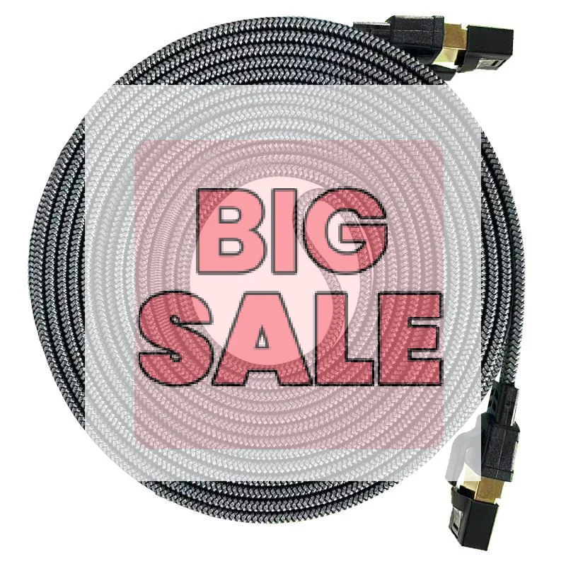 CAT8 Ethernet Cable 40Gbps High Speed Braided Jacket Gold Plated Connectors For Home Office Gaming Router Modem