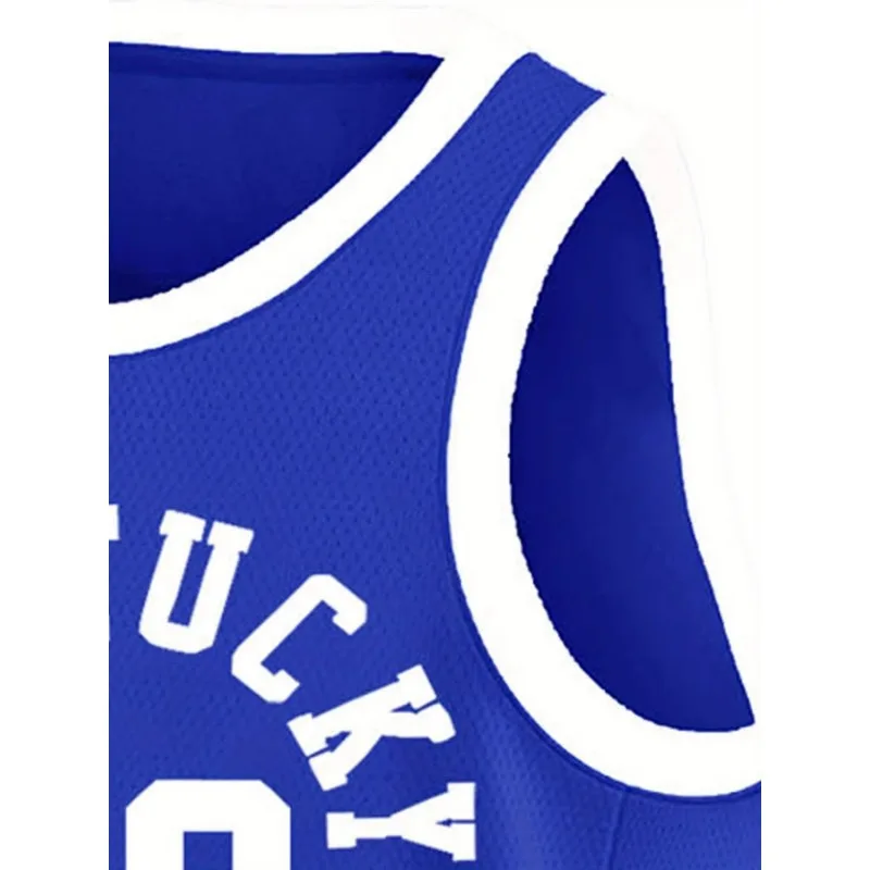 قميص كرة السلة كنتاكي مخصص للرجال، بدون أكمام، قمصان رياضية مطرزة حسب الطلب للرياضات الخارجية