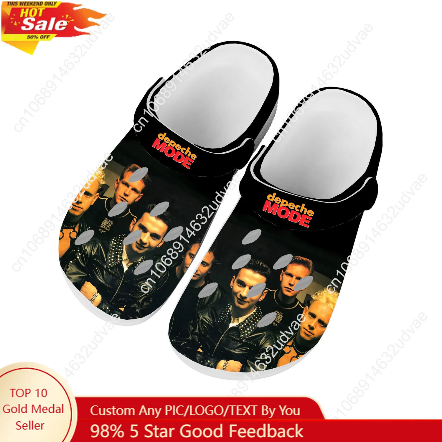 

Depeche Mode Sandals Mens Women Youth Boy Girl Water Shoes Home Garden Clogs Custom Made Breathable Hole Slippers White