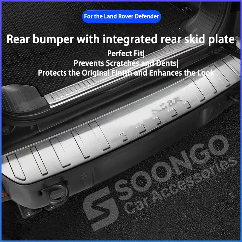 Stainless Steel For Land Rover Defender 90/110/130 2020-2026 Car Rear Bumper Sill Plate Trunk Entry Guard Modified Accessories