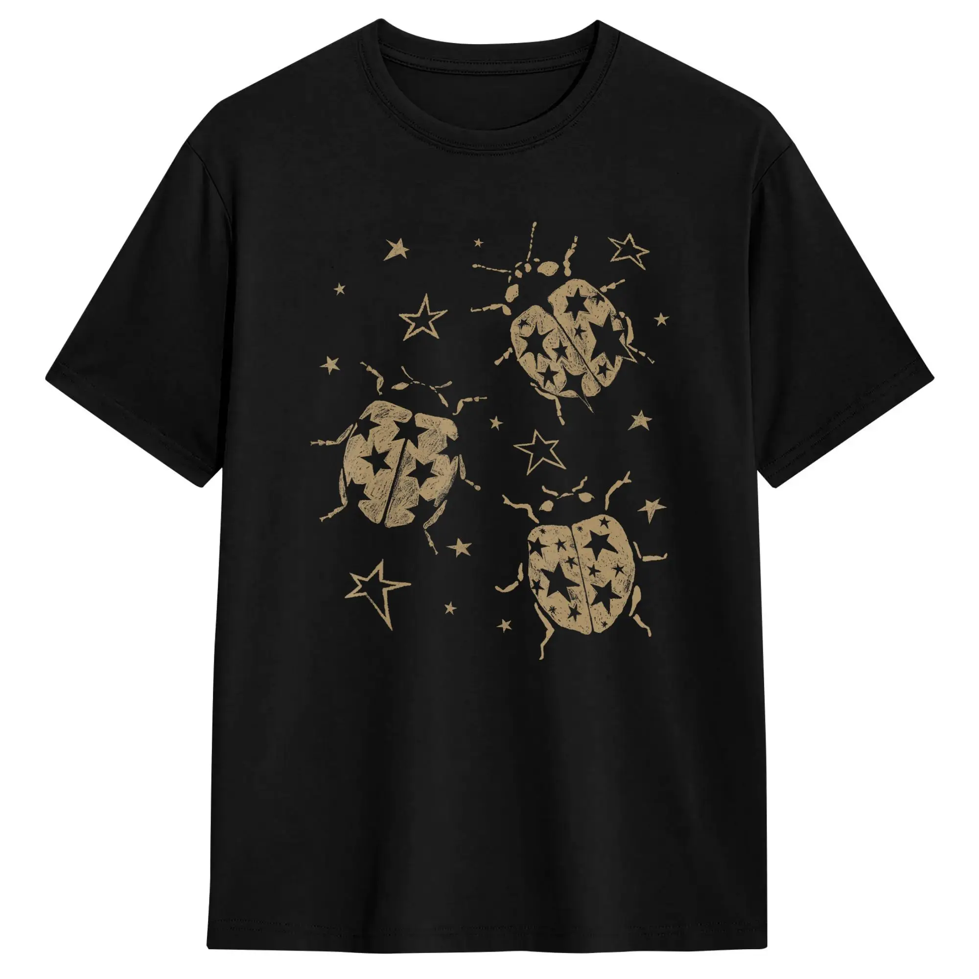 Streetwear T-Shirt Summer Cute Ladybug Vintage Star Dots Fashion T Shirts 100 Cotton Tshirt for Mens Y2K Fun Short Sleeve Tees