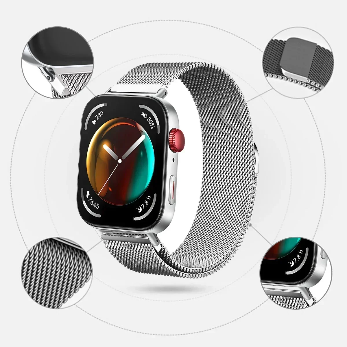 Milanese Loop Armband für Huawei Watch Fit 5Pro/4Pro Metall-Magnetarmband für Huawei Watch Fit 5/4/3 Correas Zubehör – Detail 3