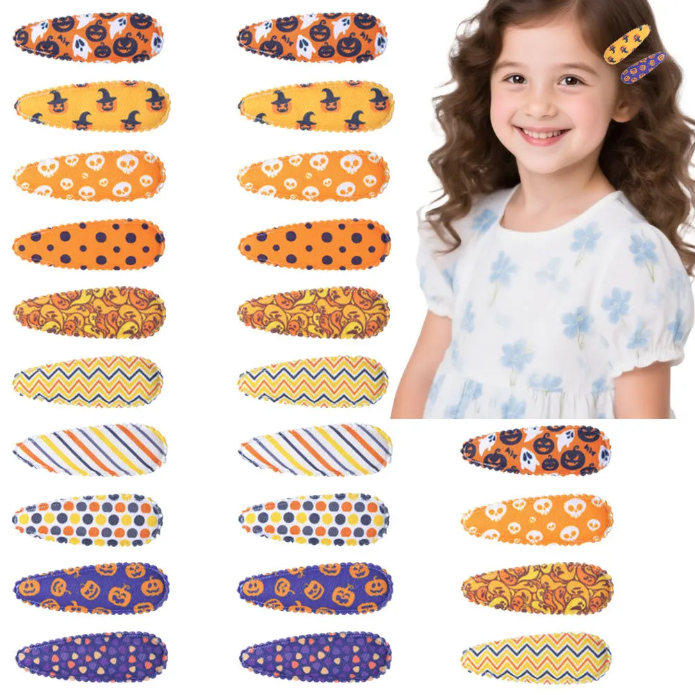 

200 PCS/Lot, 2.1“ Halloween BB Barrettes Drop Snap Hair Clip For Baby Hairpins Hairgrips Kids Girls Headwear
