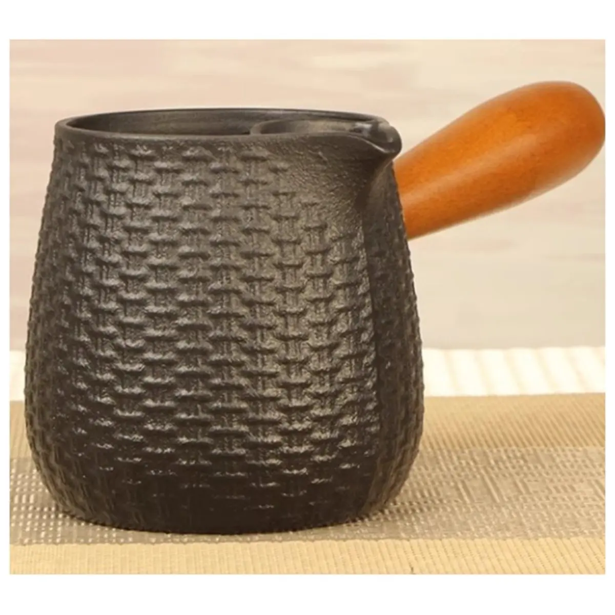 Handcrafted Cast Iron Teapot for Open Flame Brewing - Side Handle Tea Kettle for Boiling Coffee,and Steeping