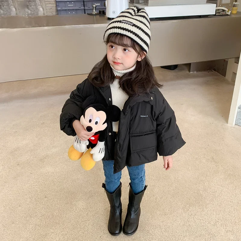 

Girls Down Jacket 2023 New Foreign Style Thickened Coat Korean Children Girls Winter Baby Short Down Girl Winter Down
