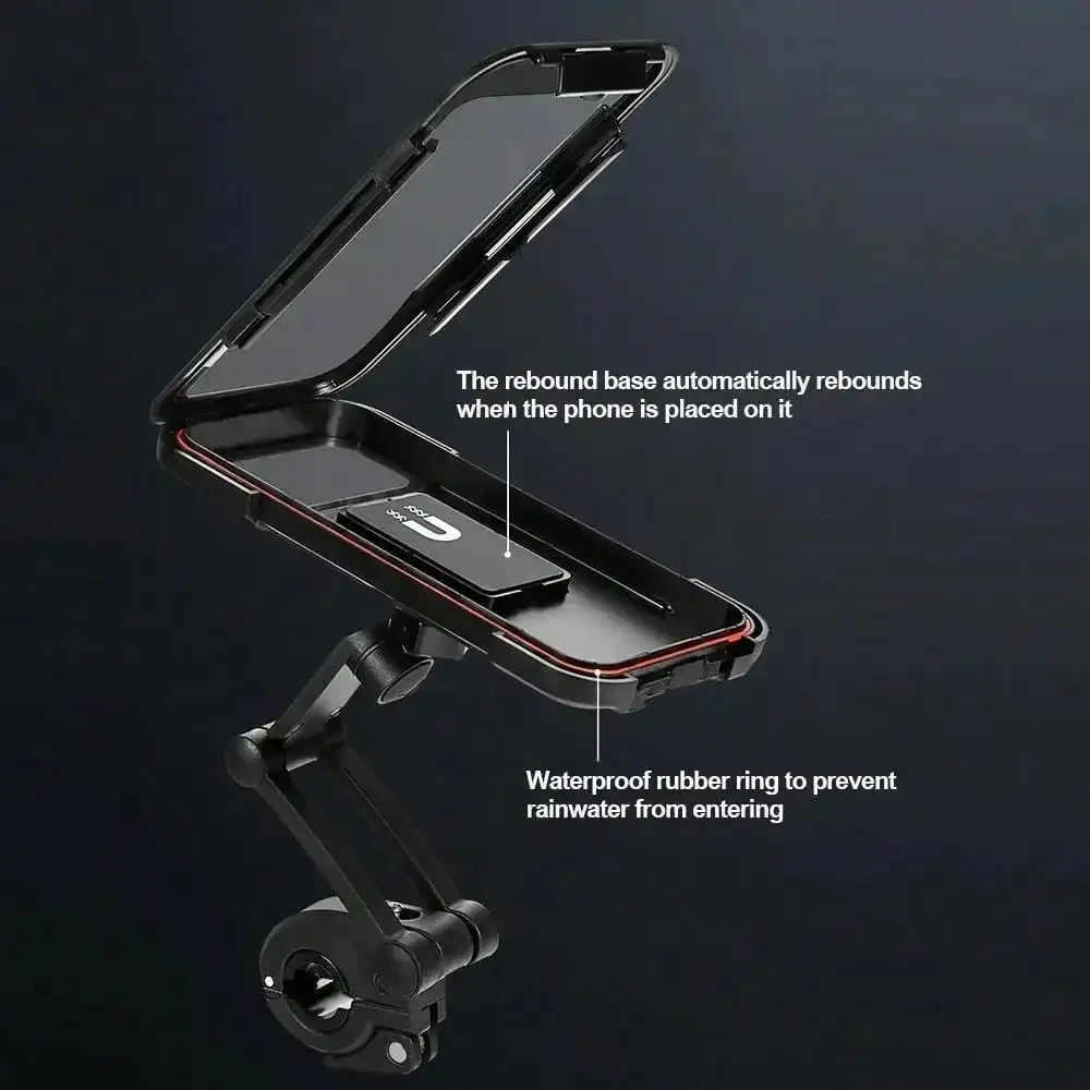 New Adjustable Retractable Bike Phone Holder 360° Rotating Waterproof Anti-Shock Bike/Motorcycle Phone Mount Touchscreen