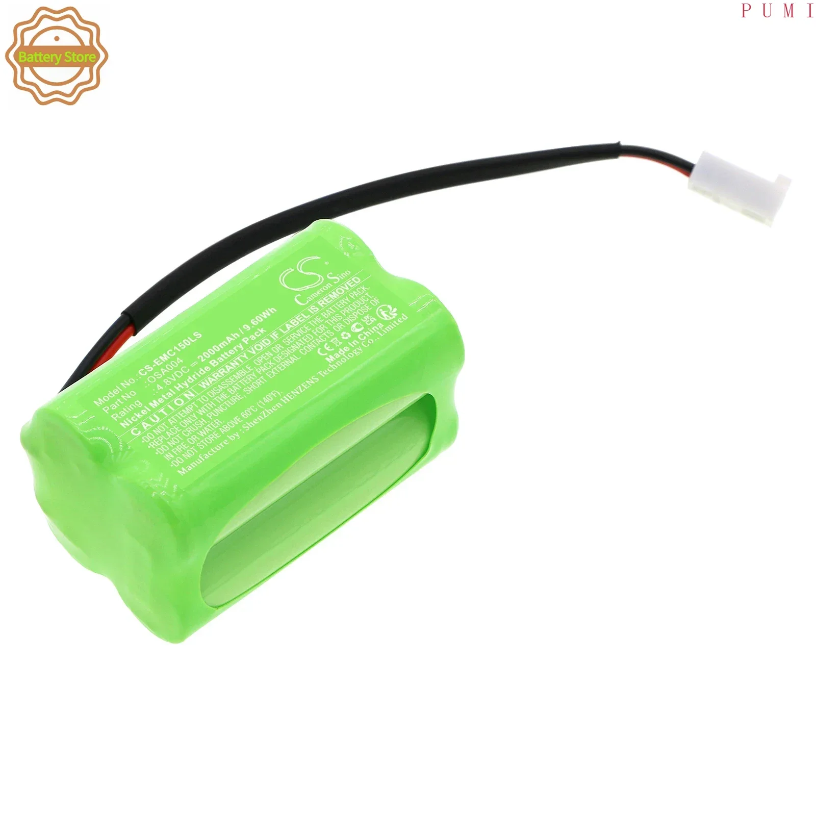 CS Replacement Battery for PowerSonic,Astralite,OSI,Saft,Day-Brite A150321 PN: 2000mAh / 9.6Wh