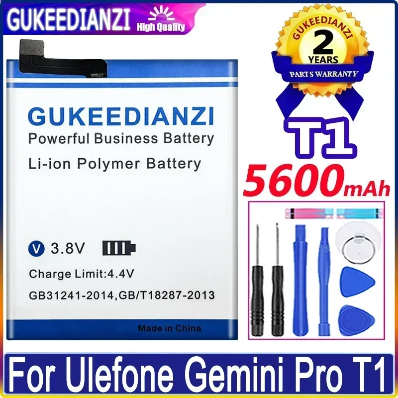 T1 5600mAh   For Ulefone Gemini Pro T1 ProT1 Mobile Phone Batteries Replacement Smartphone Portable Battery+ Free Tools