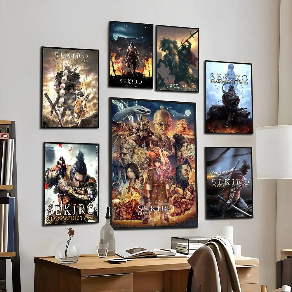 Sekiro Shadows Die Twice Video Game Character Whitepaper Poster Waterproof Paper Sticker Coffee House Bar Aesthetic
