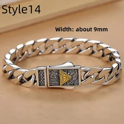 New S925 silver gloss simple hand-woven bracelet chain width 3/4.5/5/6/9mm everything classic fashion bracelet for men and women