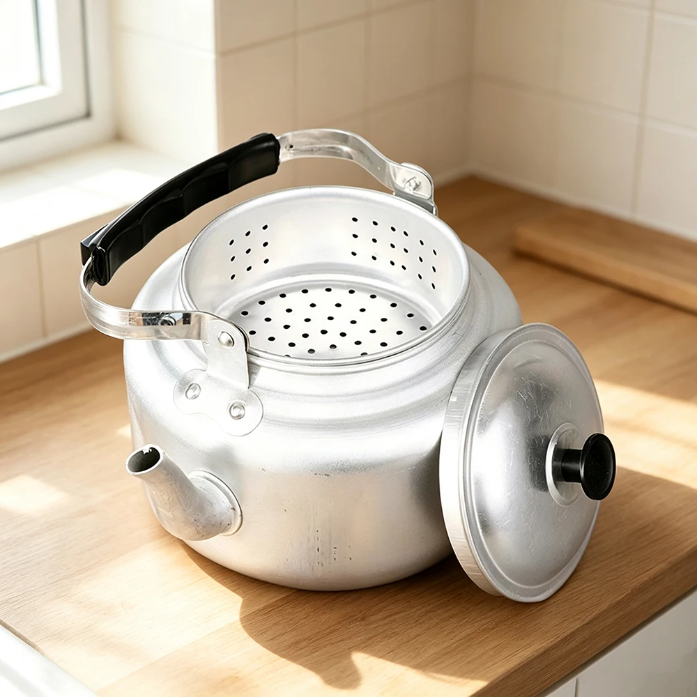 Retro Aluminium Tea Kettle, Lightweight Classic Household Teapot For Gas Hob, Restaurant Catering Kettle For Table Tea Serving