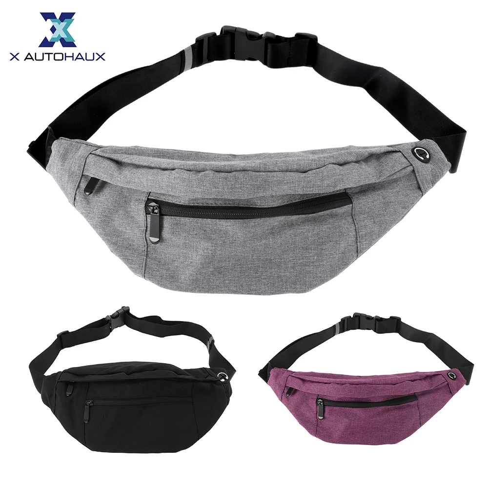 

X Autohaux Crossbody Fanny Pack with 4-Zipper Pockets Waterproof Sports Waist Bag Pack Adjustable Belt Bag for Workout Traveling