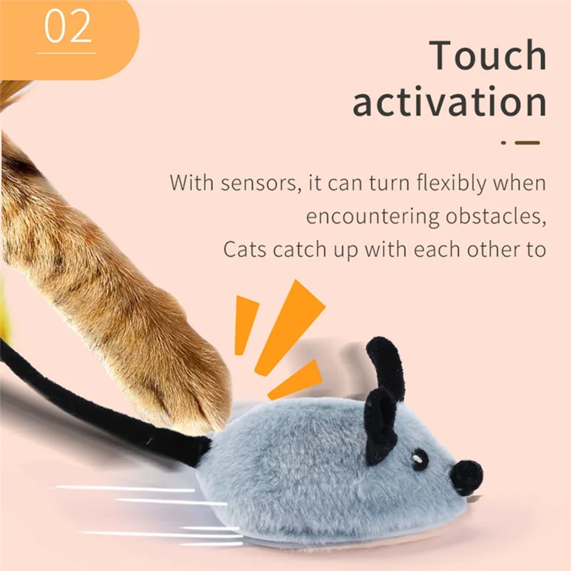 Interactive Cat Mouse Moving Cat Remote Control Cat Mice Electronic Moving Cat Self Play Gift-B09B