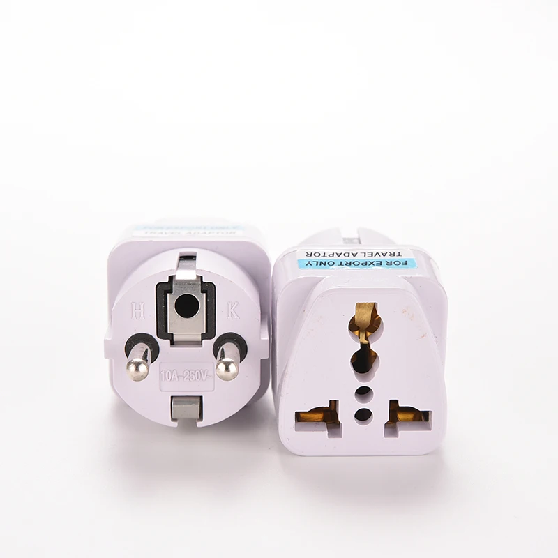 Compact Lightweight EU GER AU CHN Plug Adapter European Germany Australia Chinese Power White Travel Converter Conversion Plug