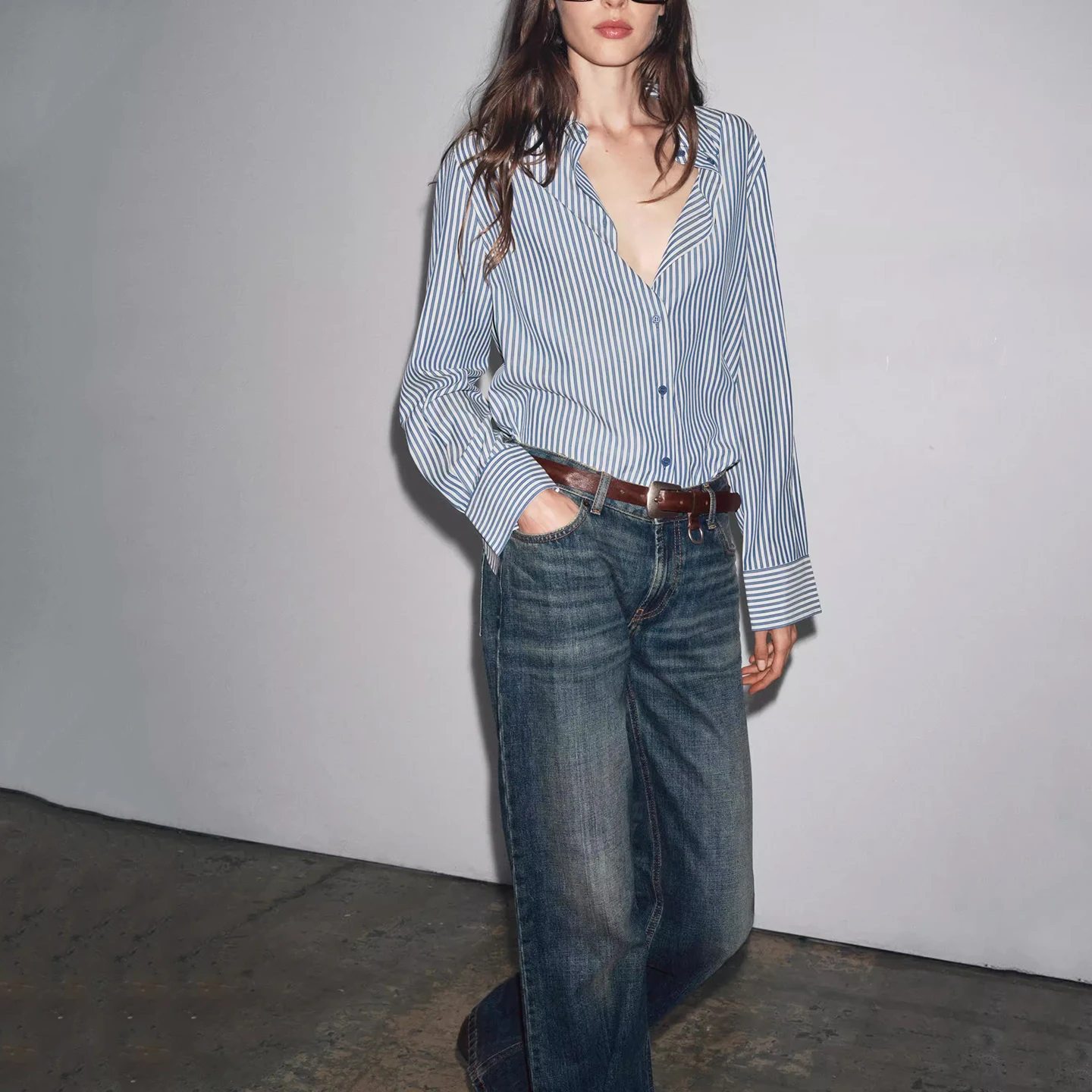 

Faionable Striped irt Women's Sle Autumn 2025 Commute Wind Susps Long Sve Casual Busin Lady's Top 478626