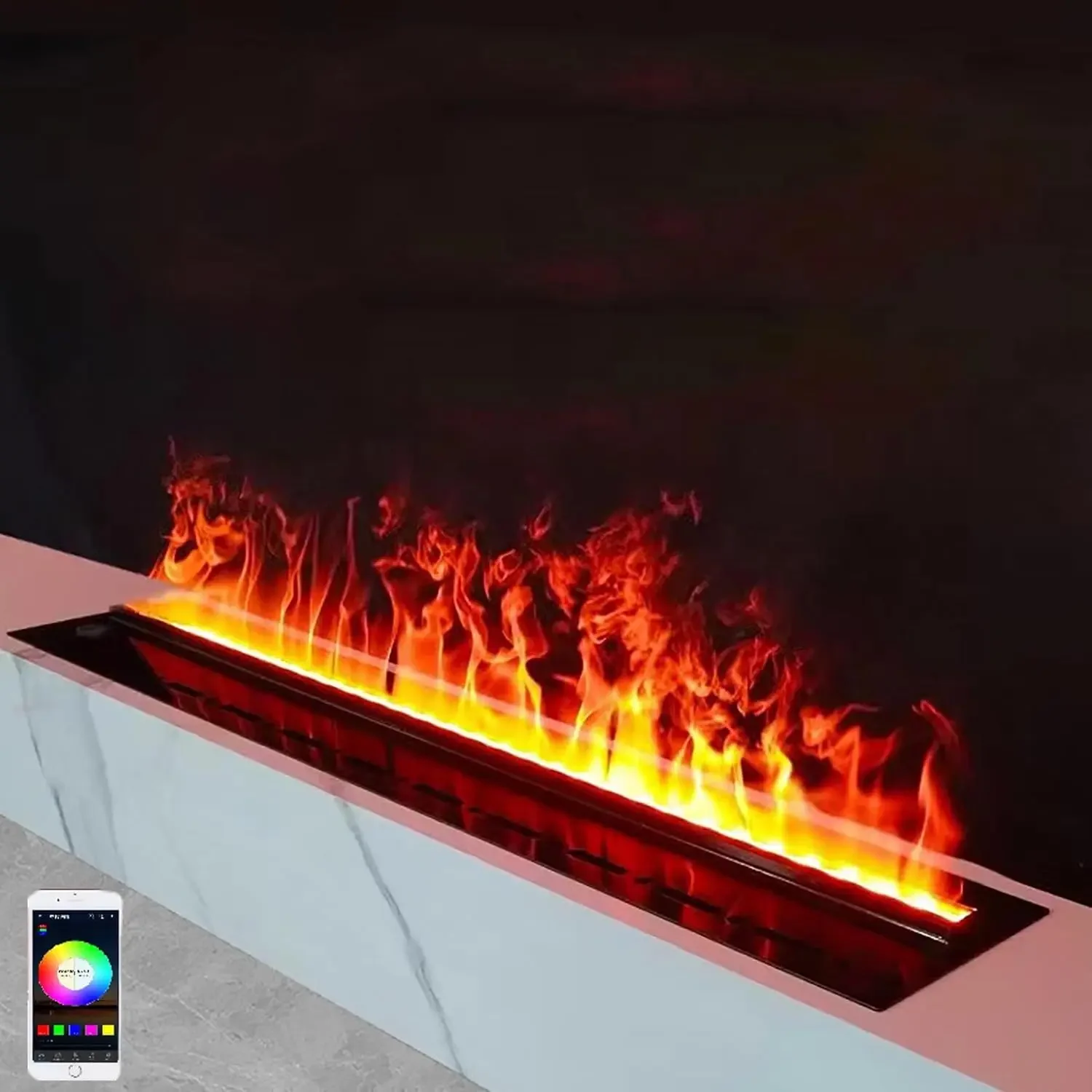 Smart Modern Indoor Water Vapor Fireplace Decorative Fireplace 3D Atomized Flame Fire place Adjustable Size Water Mist Fireplace