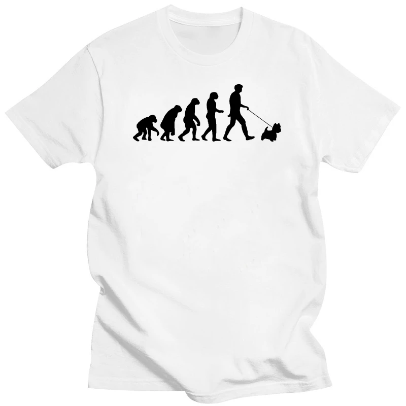 Evolution of Westie Dog T-Shirt T Shirt Mens New All Sizes Colours Gift Puppy Top Tee 100% Cotton Humor Men Crewneck T Shirts