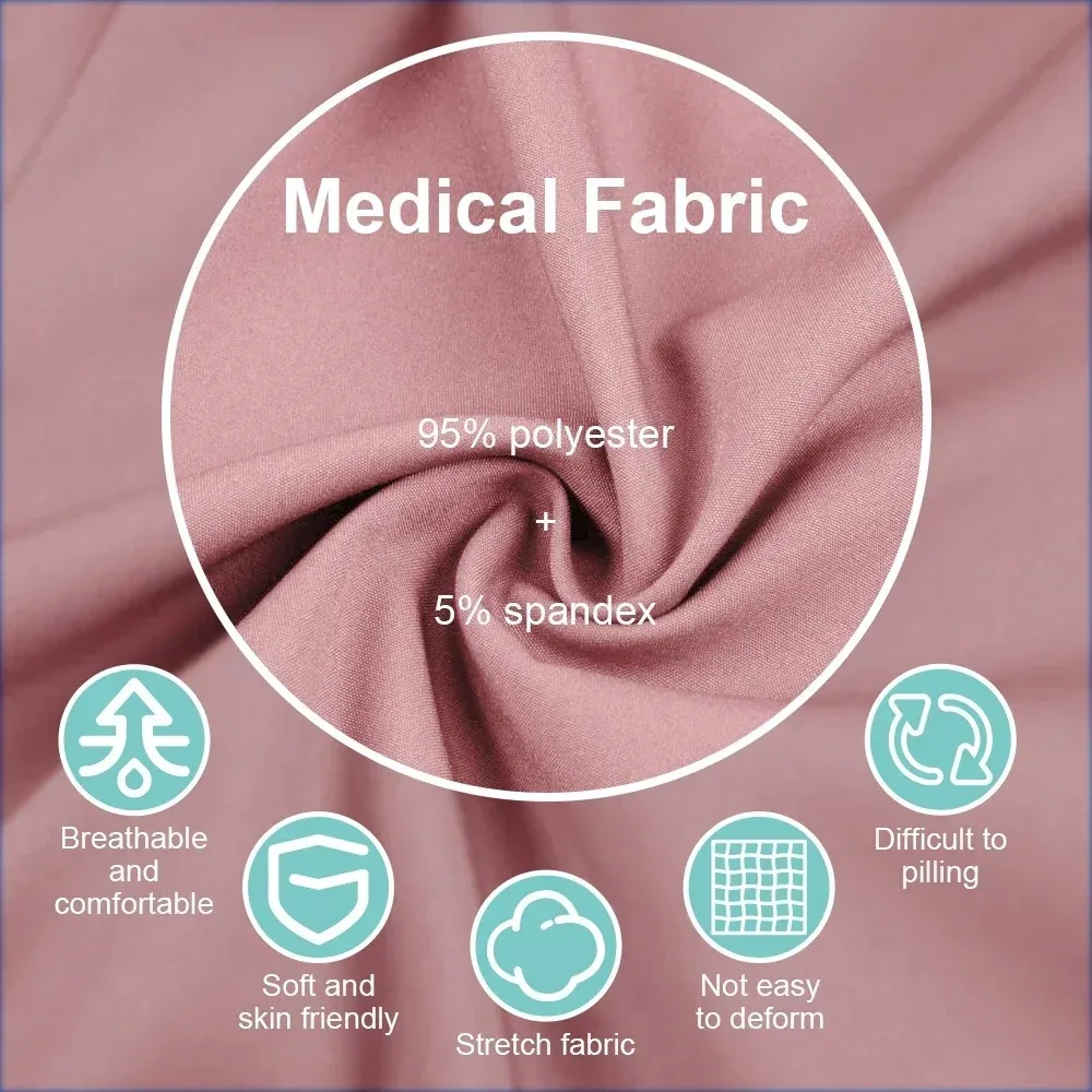 Gommages chirurgicaux pour femmes, ensembles de gommage pour soins infirmiers médicaux de haute qualité, haut à manches courtes + pantalon, uniforme d'infirmière de clinique dentaire de Salon