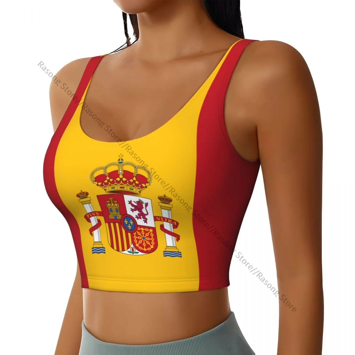 Sports Bra Women Running Yoga Clothes Vest Spain Flag Gathering Fitness Vest