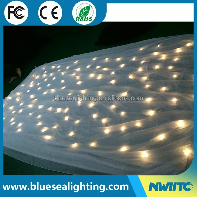 LED stage lighting white star cloth wedding backdrop led lights