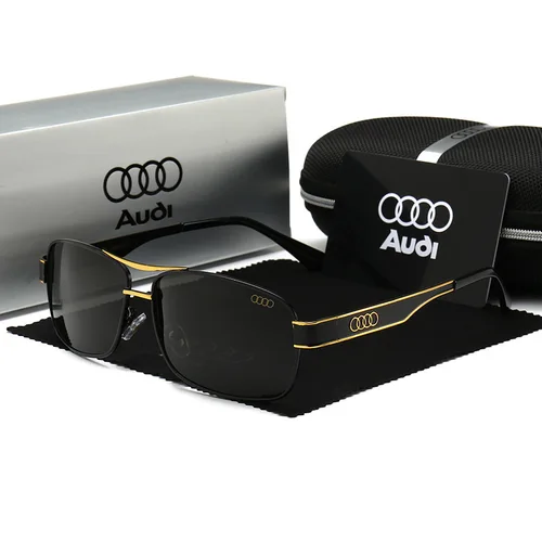 Imagen 2 del producto Audi UV400 gafas de sol rectangulares polarizadas para hombres y mujeres, gafas para conducir motocicleta, gafas para ciclismo al aire libre con lentes antideslumbrantes