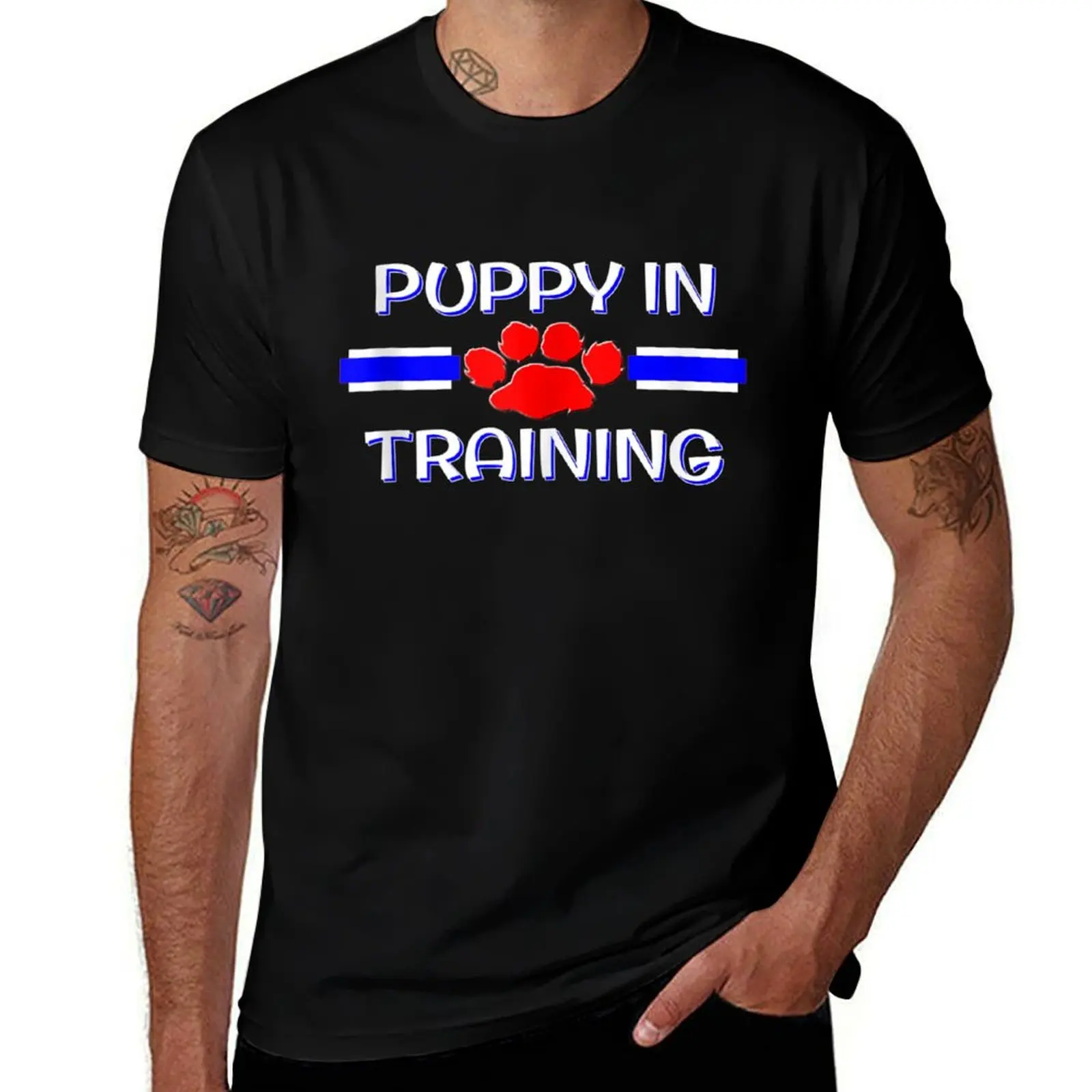 BDSM Puppy In Training Gear, Human Pup Play, Gay Fetish T-Shirt Big and Tall Gym T-Shirt