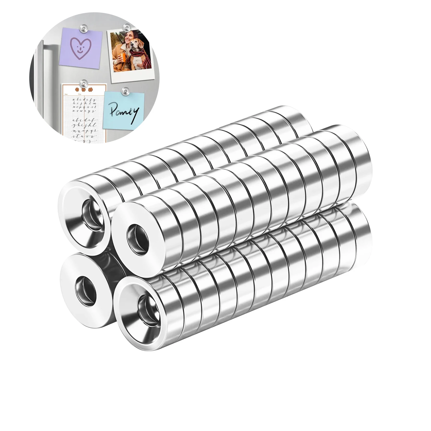 10/20/50 Uds 8X3 agujero 3mm imán de neodimio 8x3mm agujero 3mm NdFeB N38 redondo súper potente disco magnético permanente fuerte
