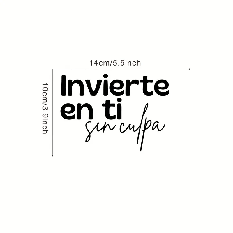 Invest in Yourself Without Guilt Inspirational Text Stickers Living Room Bathroom Room Dressing Mirror Stickers Car Stickers