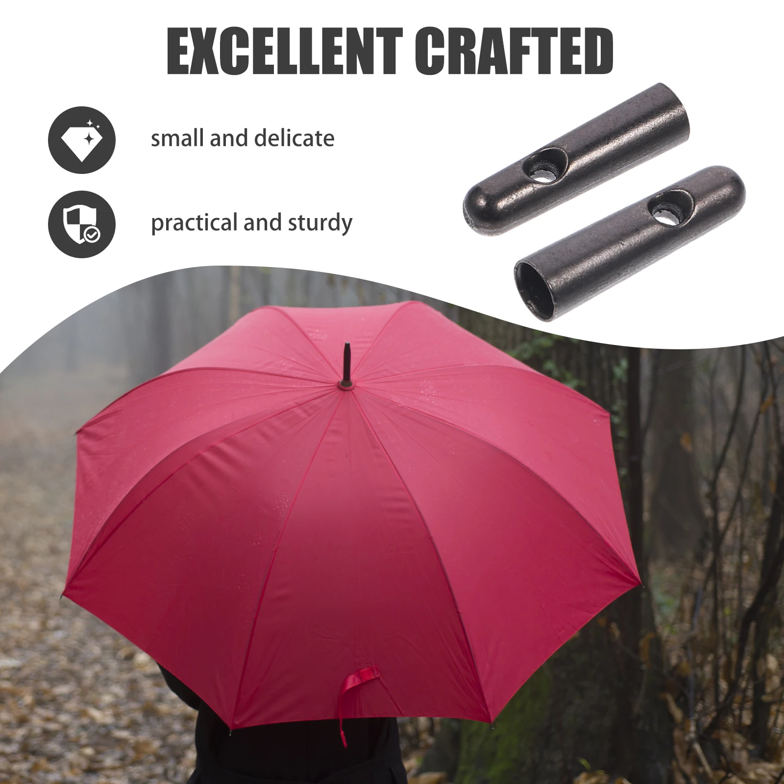 

Metal Umbrella Beads Tail Heads Outdoor Components Repair Parts Rain with Tip Replacement Tails