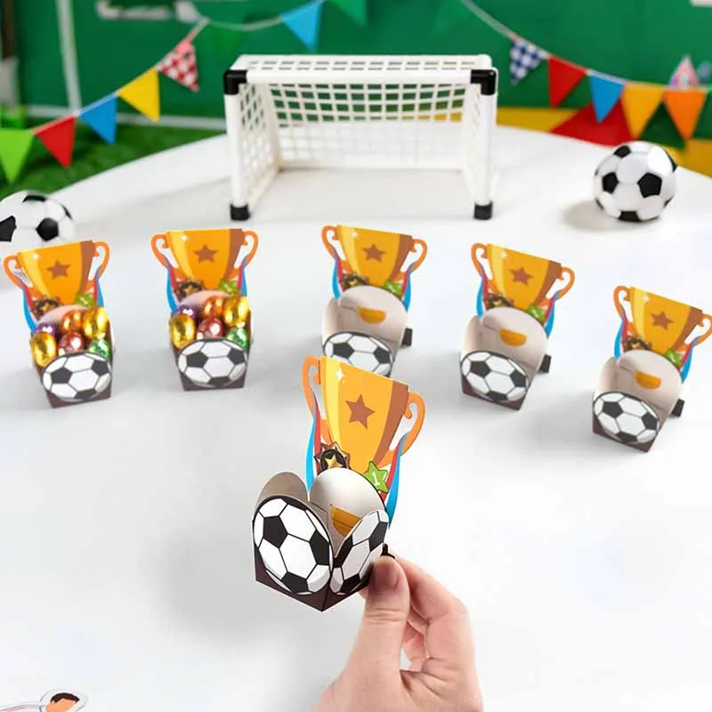 10/20Pcs Cartoon Football Trophy Gift Packaging Boxes