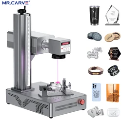 MR.CARVE High Power UV Laser Marking Machine for Fast Direct Engraving on All Materials Metal Glass Wood Plastic Leather Rubber