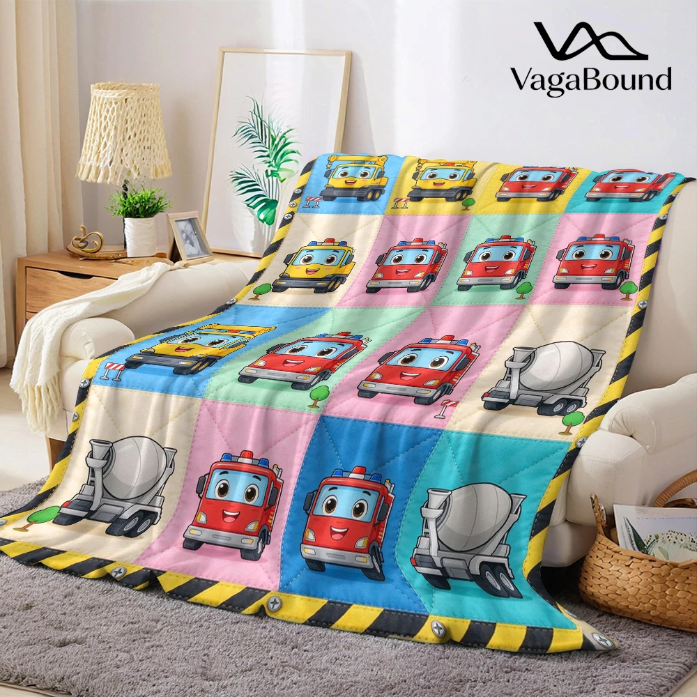 Tow Fire Mixer Grid Flannel Blanket Perfect for Sofa Office Bed Travel Sleep Read Relax Camping Four Season Use