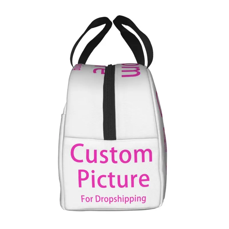 Custom Photo Logo Lunch Box Waterproof Customized DIY Print Cooler Thermal Food Insulated Lunch Bag Portable Picnic Tote Bags