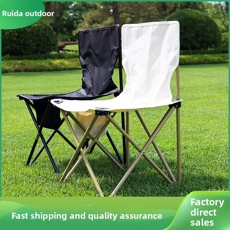 Krzesło składane Ruida Factory Direct, ultralekkie, przenośne, metalowe, żelazne, idealne do aktywności na świeżym powietrzu, biwakowania samochodem, pikników, szkicowania, wędkowania.