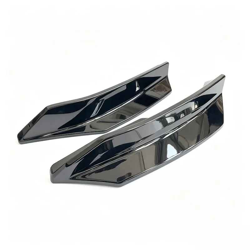 2pcs For VW Golf 8 / Golf 8.5 GTI / R-Line 2021-2026 Front Bumper Canards ABS Glossy Black Auto Exterior Accessories