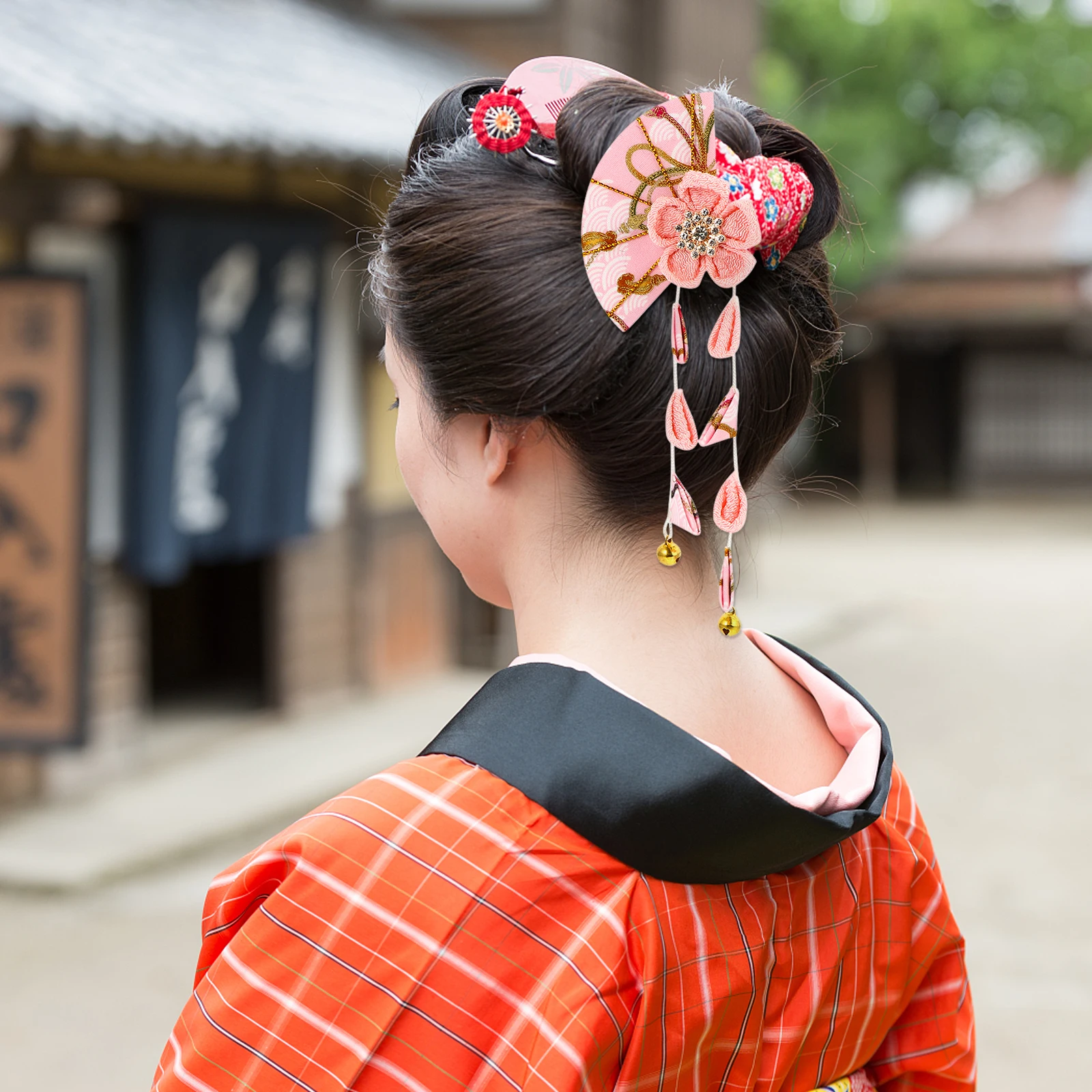 

Accessories for Women Tassel Hair Fabric Pins with Rhinestones Floral Clip Banquet
