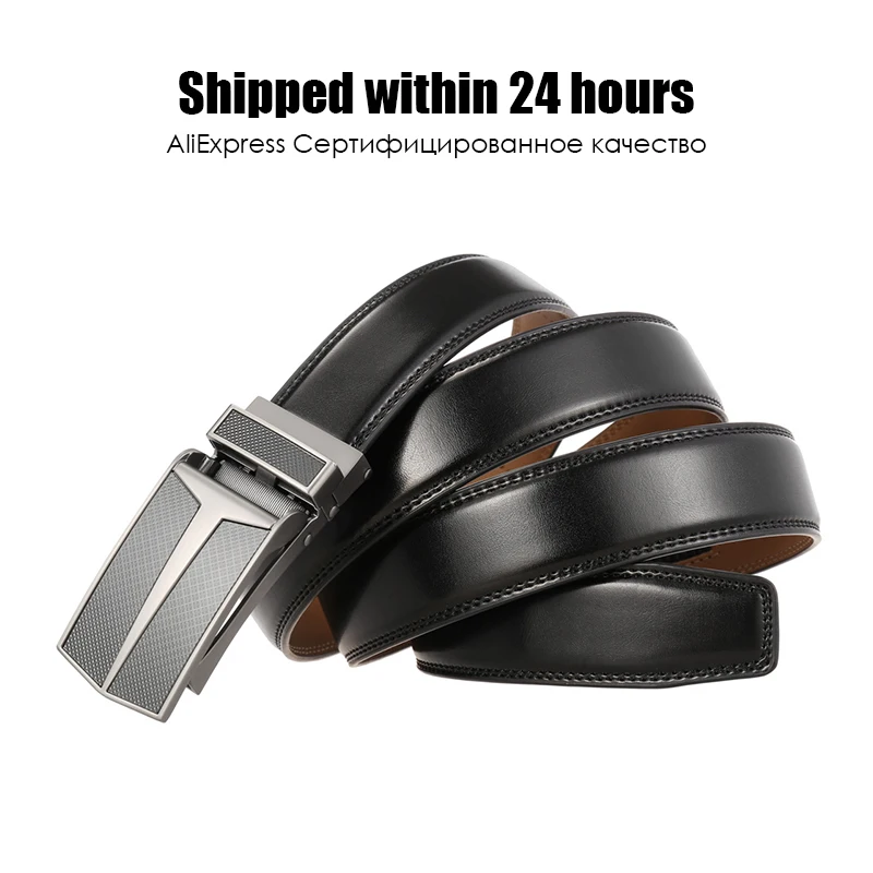 VATLTY 3.0cm Men\'s Genuine Leather Belt Silver Automatic Buckle Trouser Belt Soft Cowhide 130cm Brown Belt Girdles Male Gift