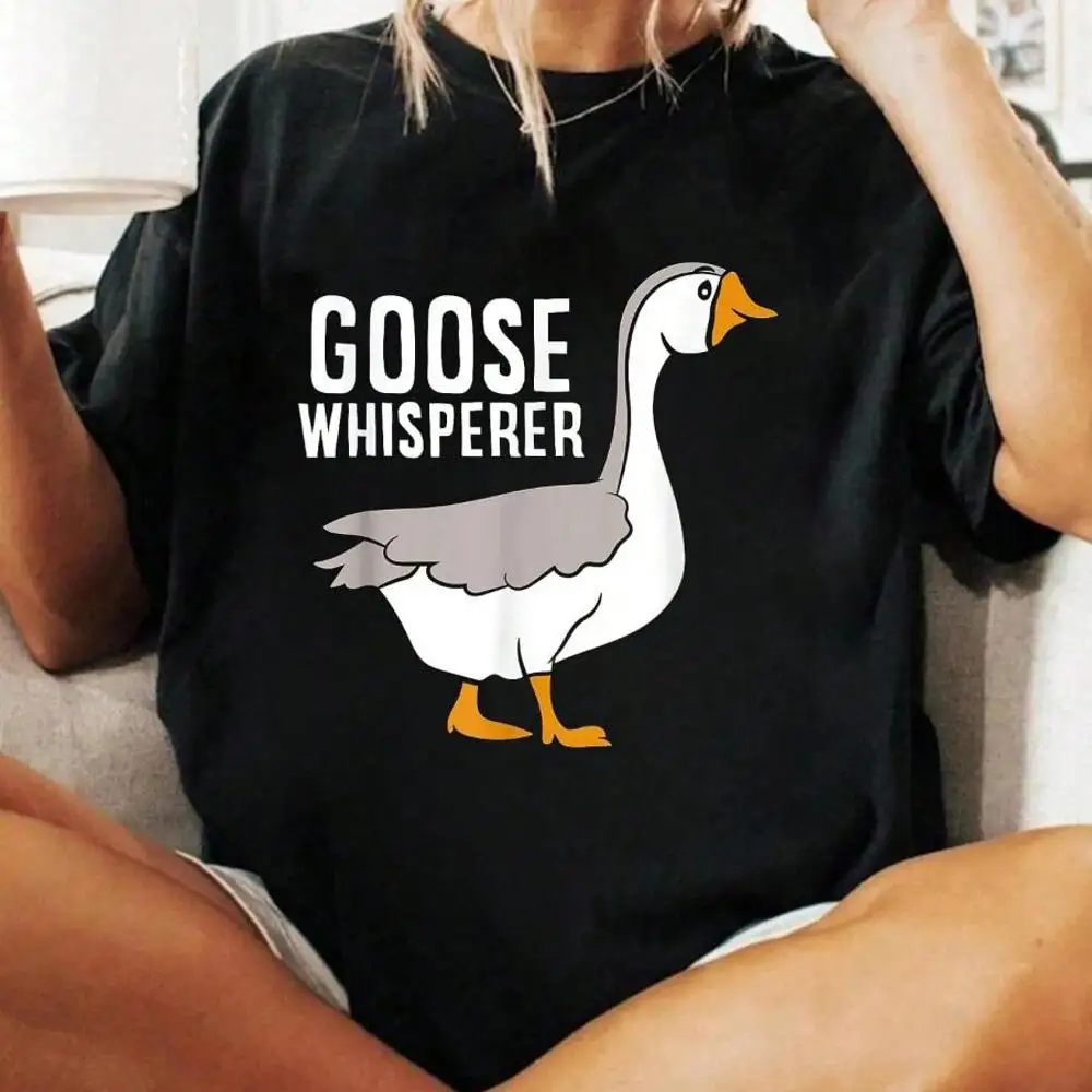 100_ Cotton Goose Whisperer Love Goose Bird Lover Gift Funny Goose T-Shirt Men s Women s Soft Breathable Tee Classic Fashion Summer Tops