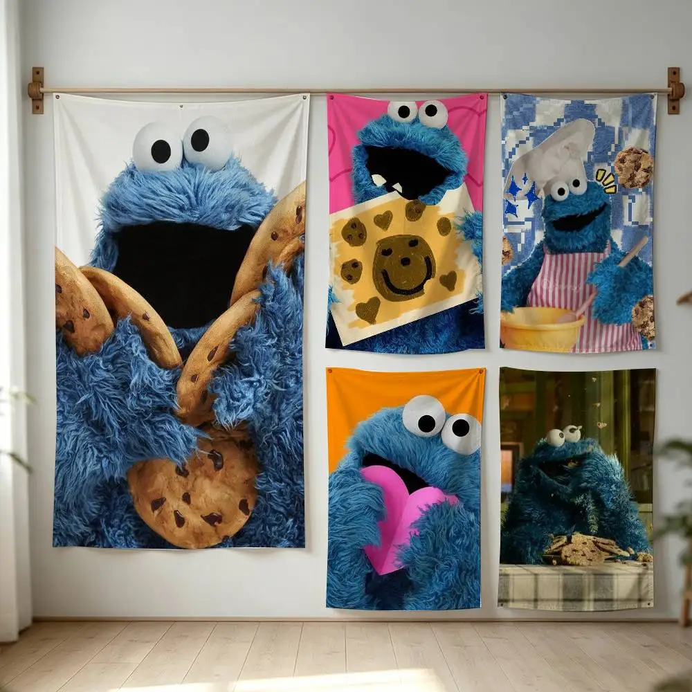 C-Cookies Monster Flag Digital Printing Banner for Garage Wall Out Door Decoration